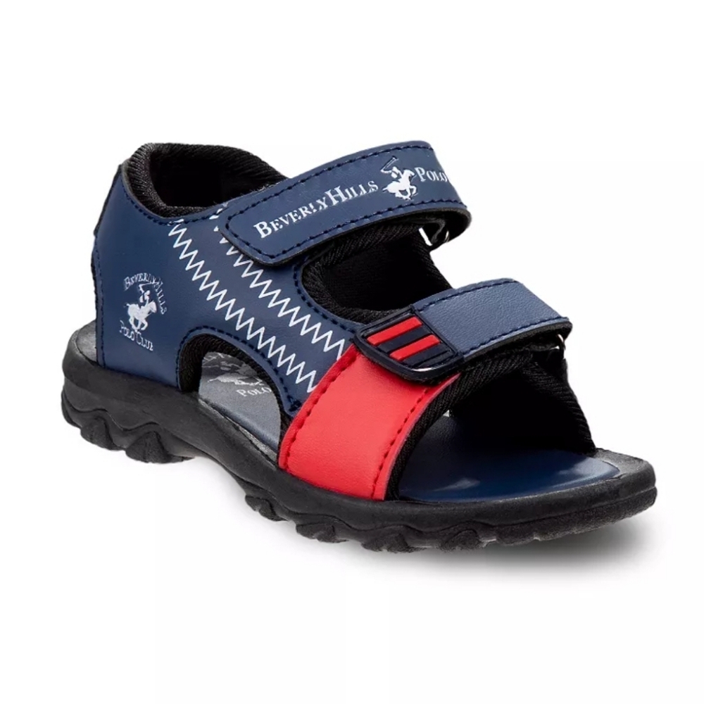Beverly Hills Polo Club Kids Toddler Sandals - Navy and Red Size 7